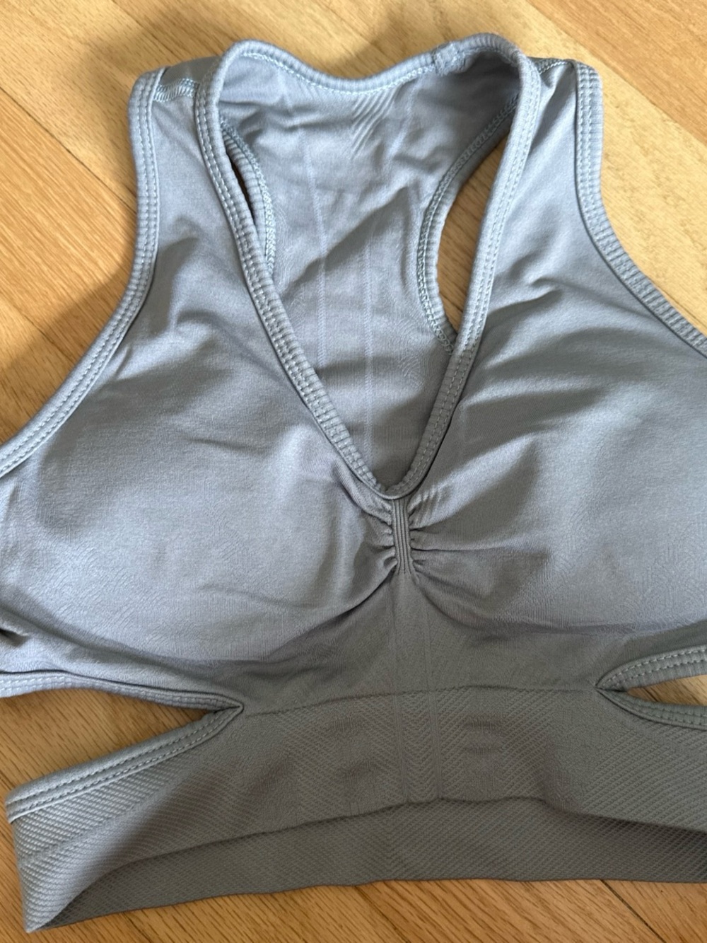Alphalete Light Gray Racerback Cutout Sports Bra
